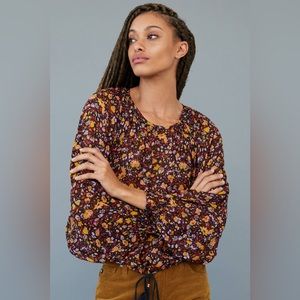 Anthropologie Pauline Balloon-Sleeved Blouse Size XS